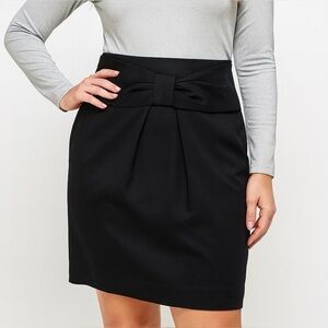 Witchery Black Bow Pleated Wool Blend Skirt Size 12